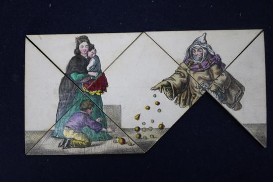 A Victorian Neue Metamorphosen/New Metamorphoses boxed game/puzzle 7in.